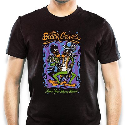 Camiseta rock Black Crowes Shake your Money Maker com mangas curtas na cor preta