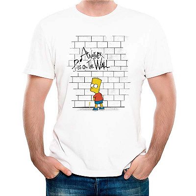 Camiseta Bart Simpsons Another Piss on the Wall com mangas curtas na cor branca