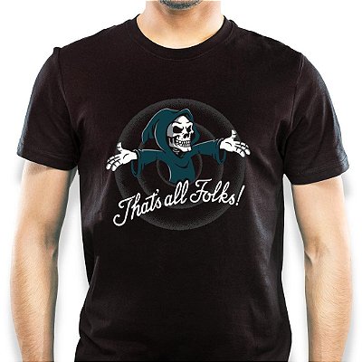 Camiseta Rock That´s all folks com mangas curtas na cor preta