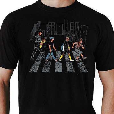 Camiseta Rock Beatles Chaves Abbey Village tamanho adulto com mangas curtas