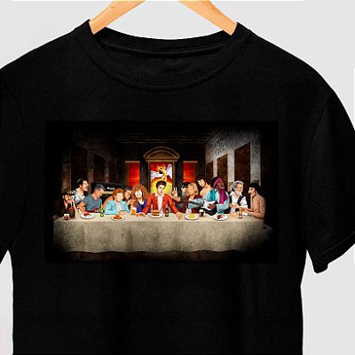 Camiseta Rock Ceia nada santa tamanho adulto com mangas curtas