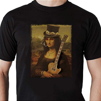 Camiseta Rock Slash Mona Lisa tamanho adulto com mangas curtas