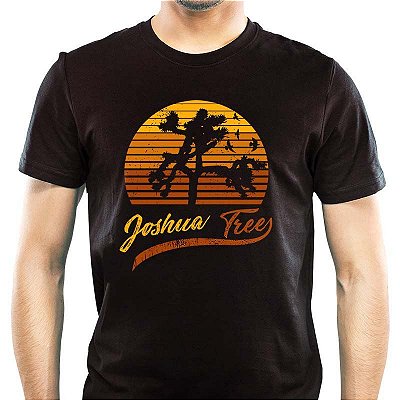 Camiseta rock U2 Joshua Tree Premium para adulto com mangas curtas na cor Preta