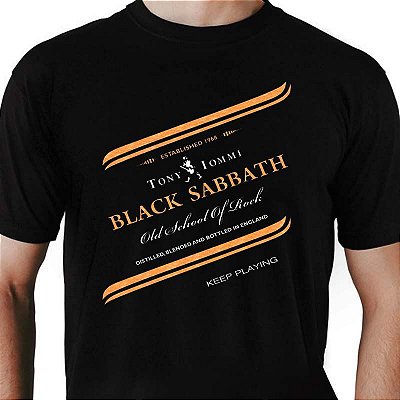 Camiseta Whisky Black Label para adulto com mangas curtas na cor preta