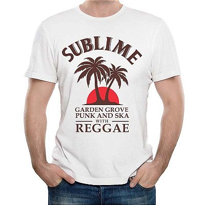 Camiseta rock da banda Sublime tamanho adulto com mangas curtas na cor branca Premium