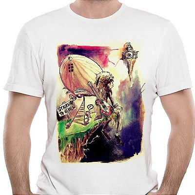 Camiseta Banda Led Zeppelin Stairway To Heaven Sonho Premium branca