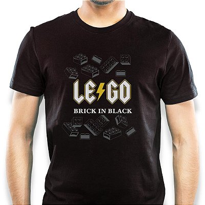 Camiseta Brick in Black com mangas curtas na cor preto