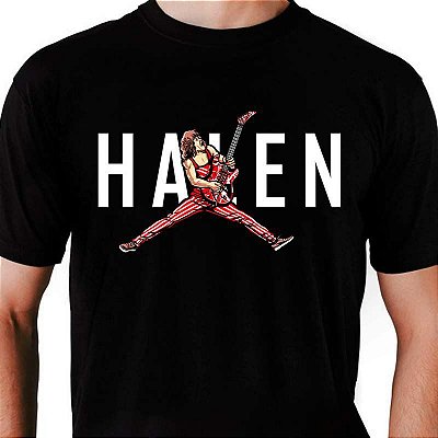 Camiseta rock Van Halen Air Halen tamanho adulto com mangas curtas na cor preta premium
