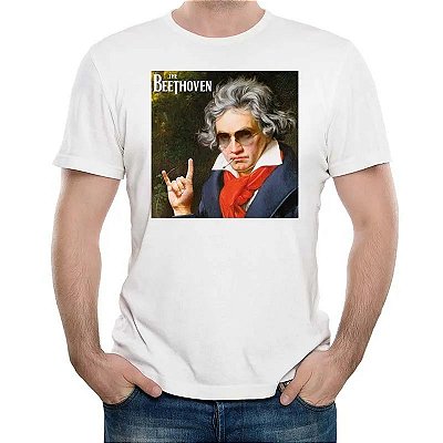 Camiseta rock The Beethoven Astro do Rock tamanho adulto com mangas curtas na cor branca