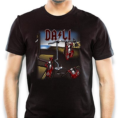 Camiseta rock AC/DC Salvador DALI tamanho adulto com mangas curtas