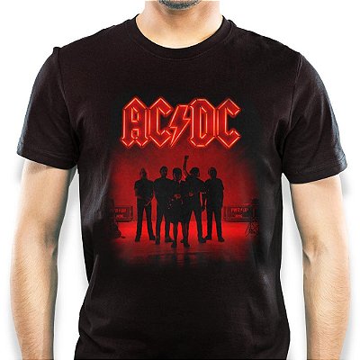 Camiseta AC/DC Powerup silhueta tamanho adulto na cor preta Classics