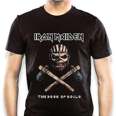 Camiseta Iron Maiden Book of Souls tamanho adulto na cor preta Classics