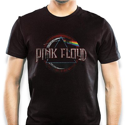 Camiseta Pink Floyd Dark Side Vintage adulto na cor preta classics