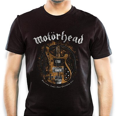 Camiseta rock Motorhead Lemmy bass tamanho adulto com mangas curtas na cor preta Classics