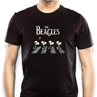 Camiseta rock Beatles The Beagles com mangas curtas na cor preta
