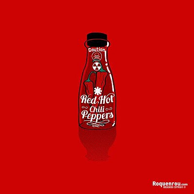 Camiseta para adulto com mangas curtas vermelha Red Hot Chili Peppers Pimenta Premium