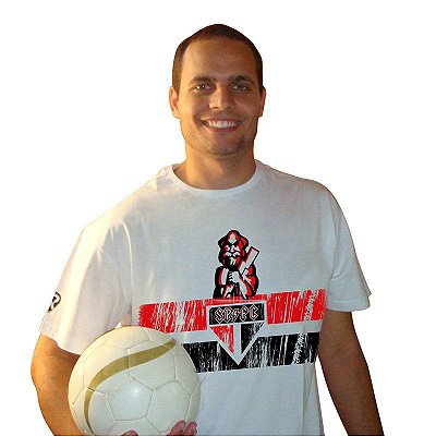 Camiseta rock São Paulo AC/DC tamanho adulto com mangas curtas na cor branca