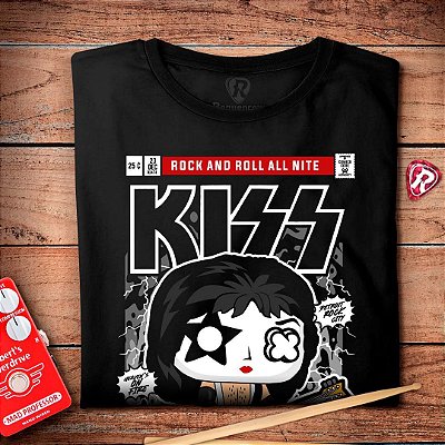 Camiseta Kiss Paul Stanley Unissex Infantil Preta