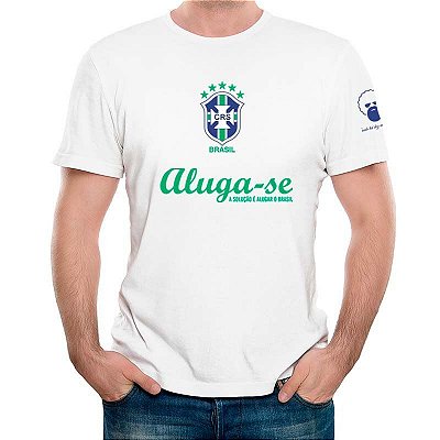 Camiseta Raul A Solução é Alugar o Brasil de mangas curtas na cor Branca