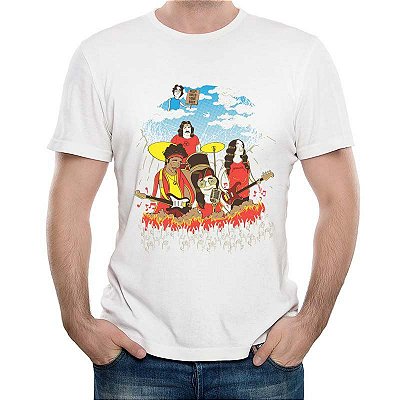 Camiseta rock Beatles John Lennon Help I Need Somebody tamanho adulto com mangas curtas na cor branca Premium