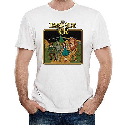 Camiseta rock Dark Side of the Oz tamanho adulto com mangas curtas na cor Branca Premium