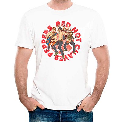 Camiseta Rock Red Hot Chaves Peppers Premium branca