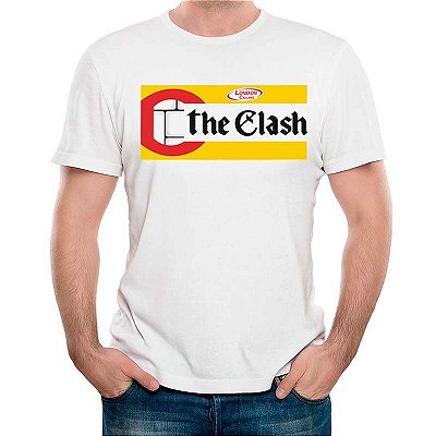Camiseta rock The Clash Chiclets tamanho adulto com mangas curtas na cor branca Premium