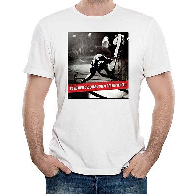 Camiseta rock The Clash Boleto tamanho adulto com mangas curtas na cor branca Premium
