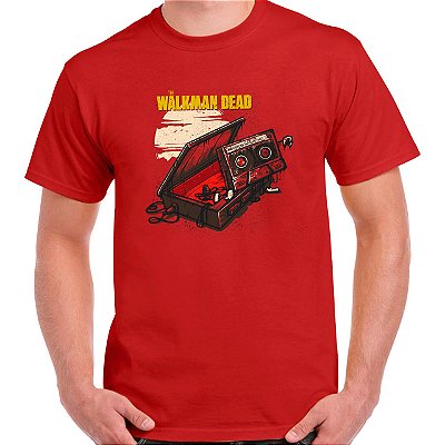 Camiseta rock premium the walkman dead tamanho adulto com mangas curtas