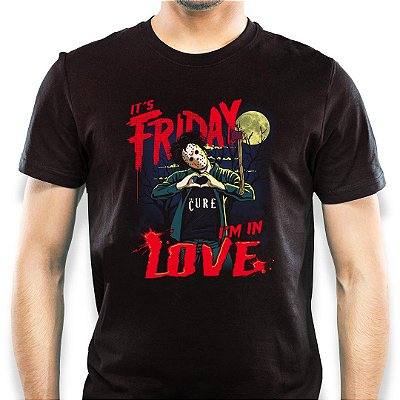 Camiseta rock da Banda Jason friday i'm in love tamanho adulto com mangas curtas na cor preta  Premium