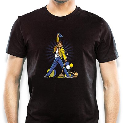 Camiseta rock Madruga Mercury tamanho adulto com mangas curtas na cor Preta Premium