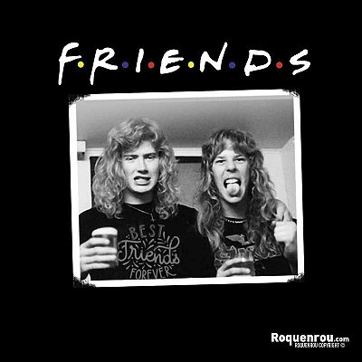 Camiseta rock Friends Mustaine e Hetfield Premium