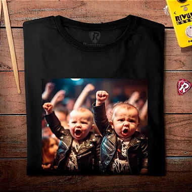 Oferta Relâmpago - Camiseta G Feminina Dia de Rock Bebe Premium preta
