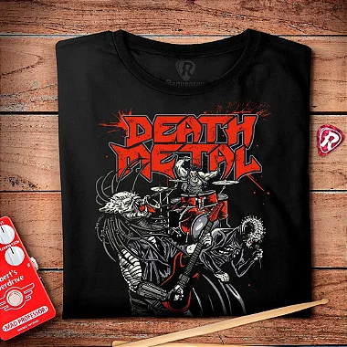 Oferta Relâmpago - Camiseta M Masculina Preta Death Metal Premium