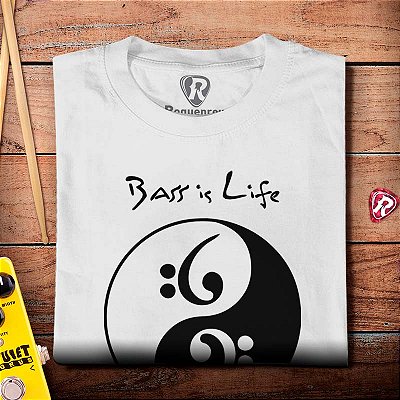 Oferta Relâmpago - Camiseta GG Masculina Bass is Life Branca Premium