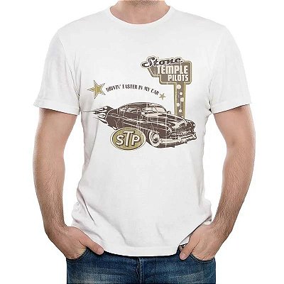 Camiseta para adulto com mangas curtas na cor branca Stone Temple Pilots STP premium