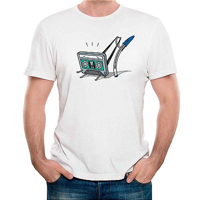 Camiseta Rock Meme Cuecão tamanho adulto com mangas curtas na cor Branca Premium