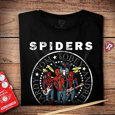Oferta Relâmpago - Camiseta M Masculina Spiders Ramones preta Premium