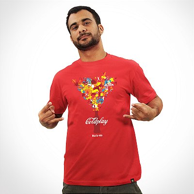 Oferta Relâmpago - Camiseta GG Vermelha Masculina Coldplay Viva la Vida Premium