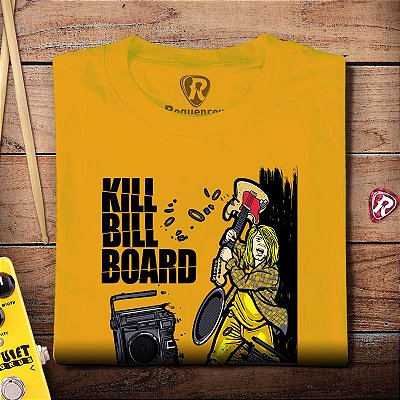 Oferta Relâmpago - Camiseta P Amarela Masculina Kurt Cobain Kill Billboard Premium