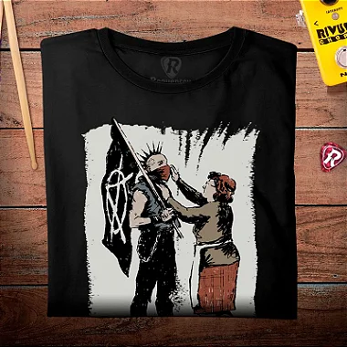 Oferta Relâmpago - Camiseta Pseudo Punk M Preta Masculina Premium
