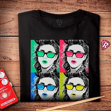 Oferta Relâmpago - Camiseta G Masculina Preta Madonna Pop Art Premium