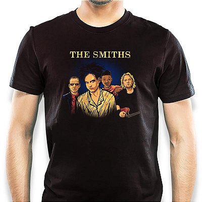 Camiseta Rock The Smiths tamanho adulto com mangas curtas na cor preta
