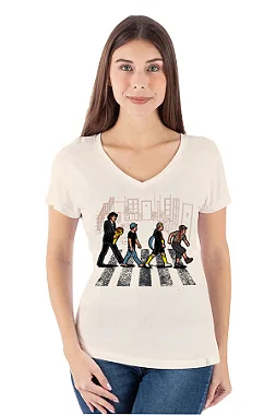 Oferta Relâmpago - Camiseta M Feminina Off White Abbgey Village Premium