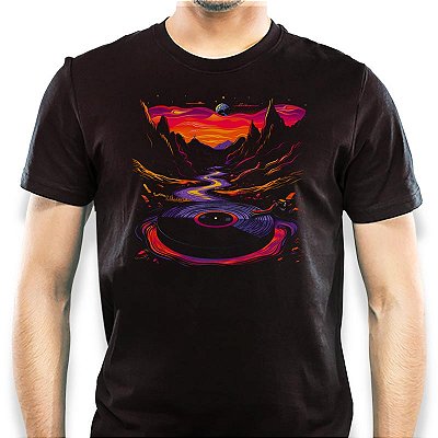 Camiseta El Dorado do Vinil tamanho adulto com mangas curtas na cor preta Premium