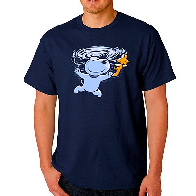 Camiseta Snoopy Nevermind tamanho adulto com mangas curtas na cor azul marinho Premium