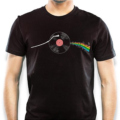 Camiseta Side A of the Moon tamanho adulto com mangas curtas na cor preta Premium