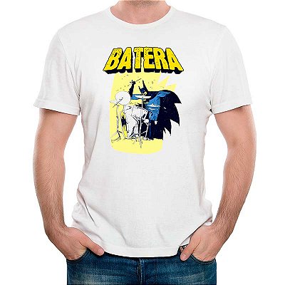 Camiseta Bat Batera tamanho adulto com mangas curtas na cor branca Premium