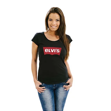 Oferta Relâmpago - Camiseta P Feminina Preta Elvis Premium