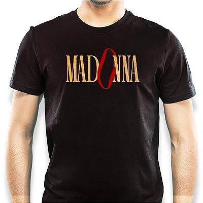 Camiseta preta Madonna The Celebration Tour Logo Dourada Premium